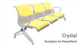  Presentation with chairs - Presentation theme enhanced with airport seats - yellow empty chairs background and a white colored foreground