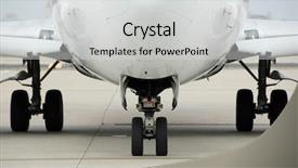 Presentation with airport - Slide set enhanced with airport showing landing gear background and a light gray colored foreground