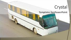  Presentation with road bus - PPT theme enhanced with airport shuttle - bus on road background and a  colored foreground