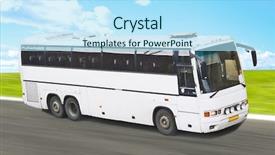  Presentation with bus - Colorful slides enhanced with airport shuttle - bus backdrop and a arctic colored foreground