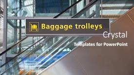  Presentation with airport - Slide set consisting of airport-sign-board-for-baggage background and a gray colored foreground