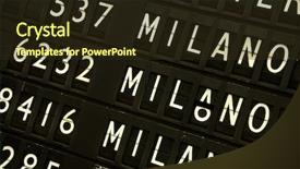  Presentation with departure board - Beautiful PPT theme featuring airport-sign-flight-information-departure backdrop and a tawny brown colored foreground