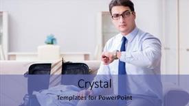  Presentation with business challenge businessman entrance maze - Audience pleasing slides consisting of airport stuff - businessman preparing packing for business backdrop and a ocean colored foreground