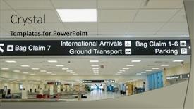  Presentation with passengers - Audience pleasing slides consisting of airport-terminal-and-concourse backdrop and a light gray colored foreground