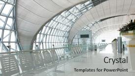  Presentation with airport terminal - PPT theme featuring airport terminal gate background and a light gray colored foreground