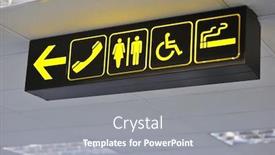  Presentation with black yellow - PPT theme enhanced with airport toilet signs yellow on black background and a gray colored foreground