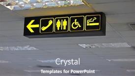  Presentation with black yellow - PPT theme enhanced with airport toilet signs yellow on black background and a gray colored foreground