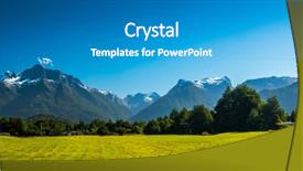  Presentation with green mountains - Audience pleasing theme consisting of airport with green grassy runaway backdrop and a teal colored foreground