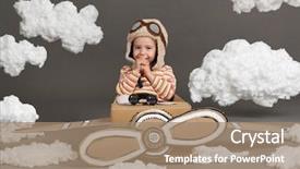  Presentation with children little child girl plays - Audience pleasing slide deck consisting of airscrew - child girl plays backdrop and a coral colored foreground