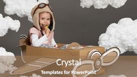  Presentation with airplane pilot - Theme consisting of airscrew - child girl plays background and a  colored foreground