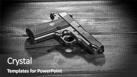  Presentation with gun - Colorful presentation theme enhanced with airsoft gun replica on dark backdrop and a dark gray colored foreground