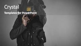  Presentation with golf player playing - PPT layouts featuring airsoft player with gun helmet background and a  colored foreground