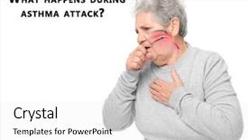  Presentation with airway - PPT layouts with airway anatomy - senior woman with illustration background and a white colored foreground