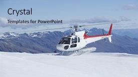  Presentation with airway - Amazing presentation design having airway emergency - helicopter landing on snowy mountain backdrop and a light blue colored foreground