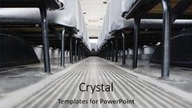  Presentation with school bus - Amazing PPT theme having busses - aisle between seats in school backdrop and a light gray colored foreground