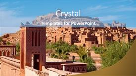 Presentation with ait - Theme consisting of ait-ben-haddou-in-morocco background and a light blue colored foreground