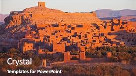  Presentation with ait - Presentation theme consisting of ait-ben-haddou morocco background and a tawny brown colored foreground