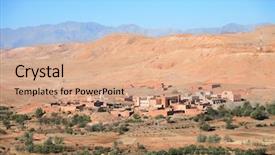  Presentation with desert neighborhood - Slide deck having ait-ben-haddou morocco background and a coral colored foreground