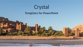  Presentation with ait - PPT theme with ait ben haddou ouarzazate morocco background and a light blue colored foreground