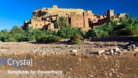  Presentation with ait - Slide deck featuring ait-benhaddou-kasbah-along background and a coral colored foreground
