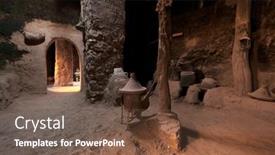  Presentation with ait - Colorful PPT theme enhanced with ait-benhaddou-kasbah-along backdrop and a tawny brown colored foreground