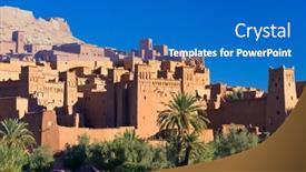  Presentation with ait - Cool new PPT layouts with ait-benhaddou-kasbah-along backdrop and a teal colored foreground