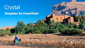  Presentation with ait - Amazing PPT theme having ait-benhaddou-kasbah-along backdrop and a teal colored foreground