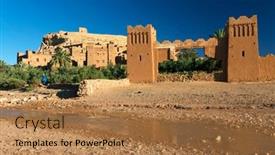  Presentation with ait - Slide set consisting of ait-benhaddou-kasbah-along background and a coral colored foreground