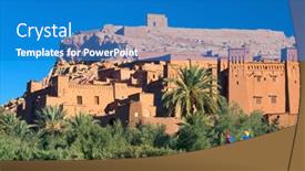 Presentation with ait - Beautiful slide deck featuring ait-benhaddou-kasbah-along backdrop and a teal colored foreground