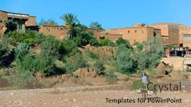  Presentation with ait - PPT theme with ait-benhaddou-kasbah-along background and a coral colored foreground