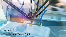  Presentation with industrial automation - Beautiful theme featuring aitomatic-pneumatic-piston-sucker-unit backdrop and a light blue colored foreground