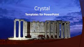  Presentation with night city - PPT theme featuring aizanoi-ancient-city-at-night background and a cobalt blue colored foreground