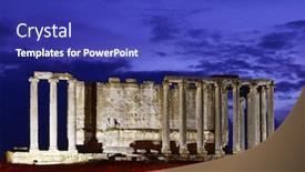  Presentation with city night - Slide deck consisting of aizanoi-ancient-city-at-night background and a royal blue colored foreground