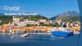  Presentation with resorts - Cool new PPT theme with ajaccio-corsica-france-coastal-resorts backdrop and a teal colored foreground