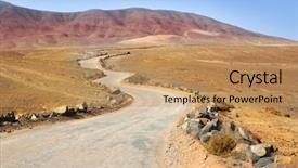  Presentation with mountain - PPT theme consisting of ajaches mountain road in lanzarote background and a  colored foreground