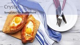  Presentation with close up of bartender - Beautiful theme featuring ajarian-khachapuri-close-up backdrop and a light blue colored foreground