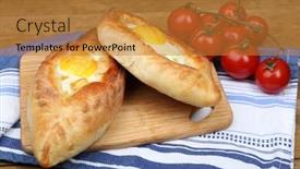  Presentation with close up of a chess - Presentation design featuring ajarian-khachapuri-close-up background and a gold colored foreground