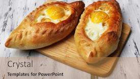  Presentation with wooden - Colorful PPT layouts enhanced with ajarian-khachapuri-on-wooden-table backdrop and a gold colored foreground