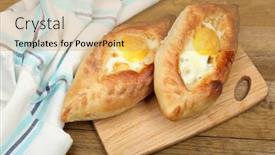  Presentation with wooden - PPT theme featuring ajarian-khachapuri-on-wooden-table background and a yellow colored foreground