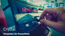  Presentation with electronic - Audience pleasing presentation theme consisting of ajust-the-function-generator-electronic backdrop and a ocean colored foreground