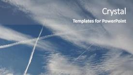  Presentation with sky blue - PPT theme having aka contrails short for condensation background and a gray colored foreground