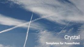  Presentation with sky blue - Beautiful PPT layouts featuring aka contrails short for condensation backdrop and a seafoam green colored foreground