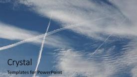  Presentation with white blue vapor trail - Slide deck featuring aka contrails short for condensation background and a seafoam green colored foreground