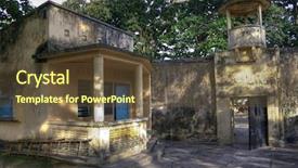  Presentation with prison - Colorful presentation theme enhanced with aka poulo condore south vietnam backdrop and a tawny brown colored foreground