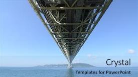  Presentation with buddhism in japan - PPT layouts featuring akashi kaikyo bridge in kobe japan background and a light blue colored foreground
