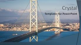  Presentation with bridge - Presentation featuring akashi-kaikyo-bridge-spanning background and a light blue colored foreground