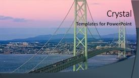  Presentation with bridge - Slide set enhanced with span - akashi kaikyo bridge spanning background and a lemonade colored foreground