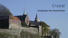  Presentation with norway - Presentation design enhanced with akershus-festning-in-oslo-norway background and a light blue colored foreground