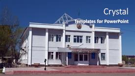  Presentation with ballistic - Presentation enhanced with akimat-city-hall-kz background and a ocean colored foreground