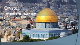  Presentation with jerusalem - Presentation design featuring al aqsa - dome of the rock background and a ocean colored foreground